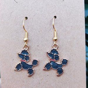Black Poodle Earrings